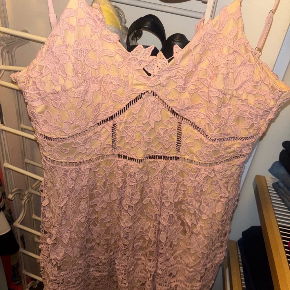 AKIRA Pink Lace Dress